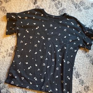 Comfy dressy grey floral work top